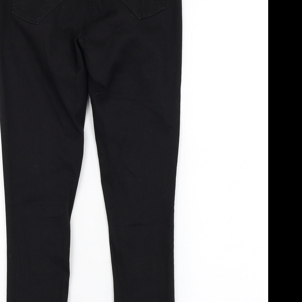 George Womens Black  Cotton Cropped Jeans Size 10 L22 in Regular Zip