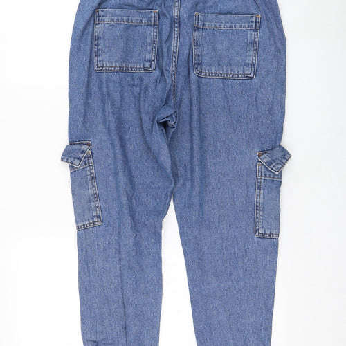 Primark Womens Blue  Cotton Straight Jeans Size 12 L26 in Regular Zip