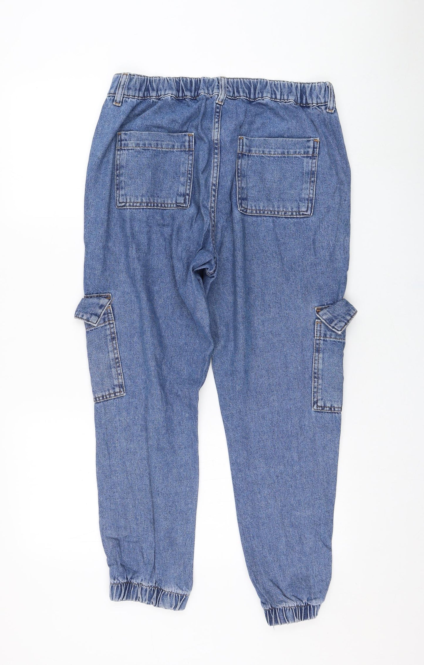 Primark Womens Blue  Cotton Straight Jeans Size 12 L26 in Regular Zip