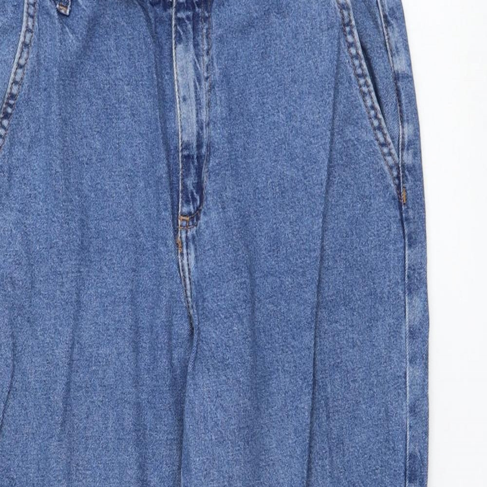 Primark Womens Blue  Cotton Straight Jeans Size 12 L26 in Regular Zip