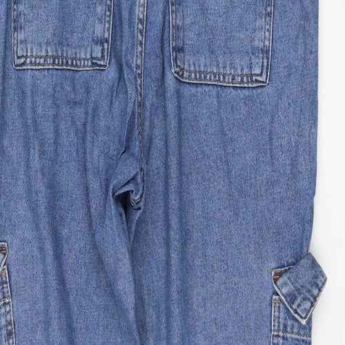 Primark Womens Blue  Cotton Straight Jeans Size 12 L26 in Regular Zip