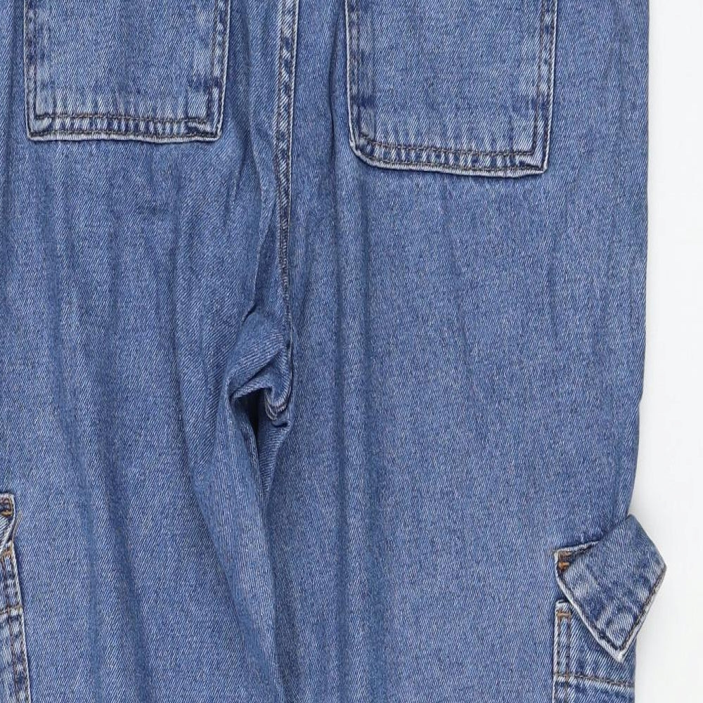 Primark Womens Blue  Cotton Straight Jeans Size 12 L26 in Regular Zip