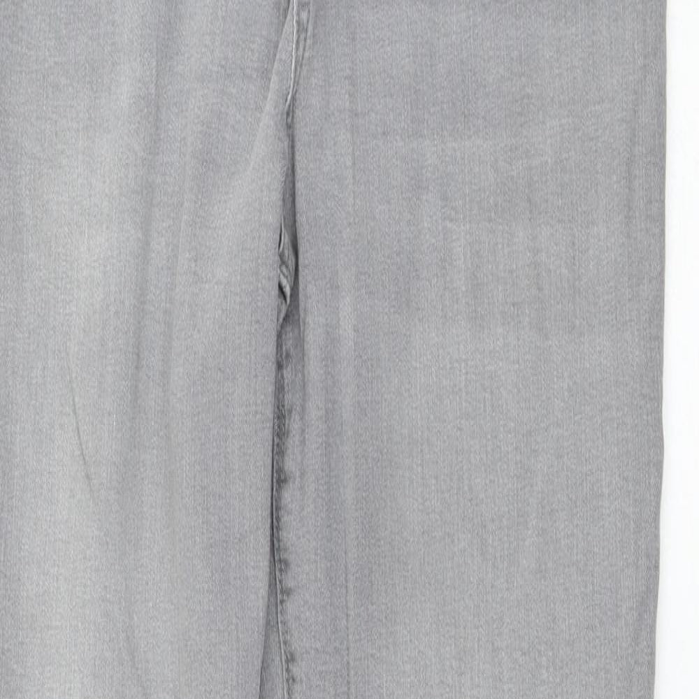 Primark Womens Grey  Cotton Skinny Jeans Size 16 L30 in Regular Zip