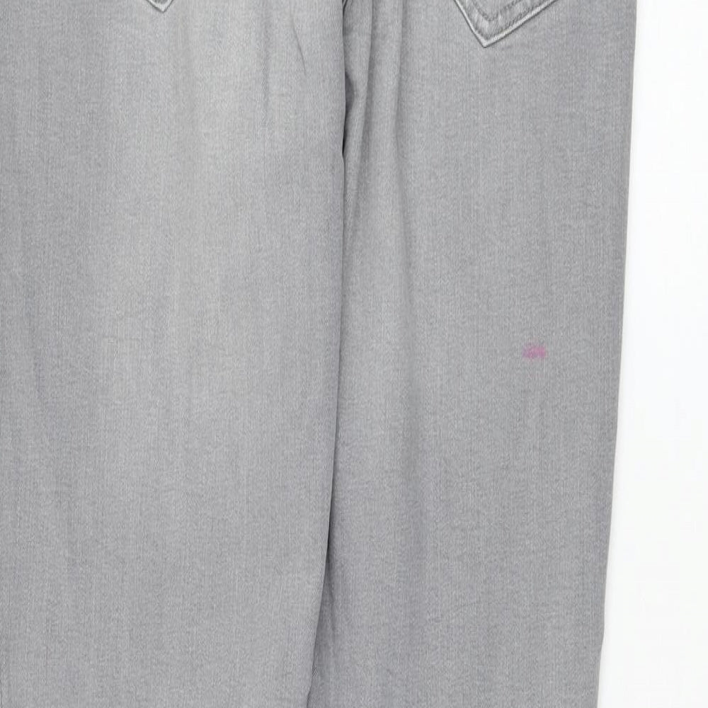 Primark Womens Grey  Cotton Skinny Jeans Size 16 L30 in Regular Zip