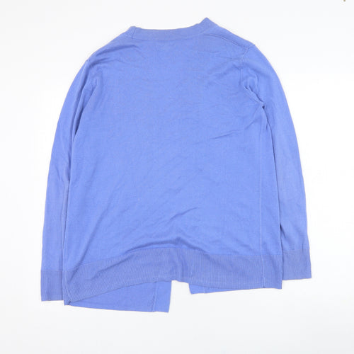 Gap Womens Blue Square Neck  Cotton Cardigan Jumper Size M