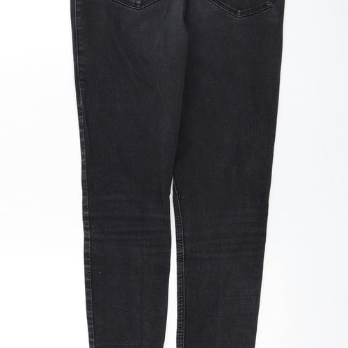 Topshop Womens Black  Cotton Skinny Jeans Size 30 in L32 in Regular Zip