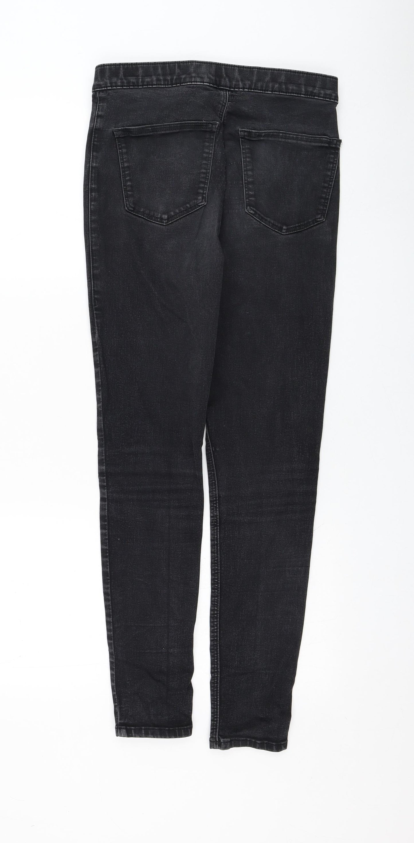 Topshop Womens Black  Cotton Skinny Jeans Size 30 in L32 in Regular Zip