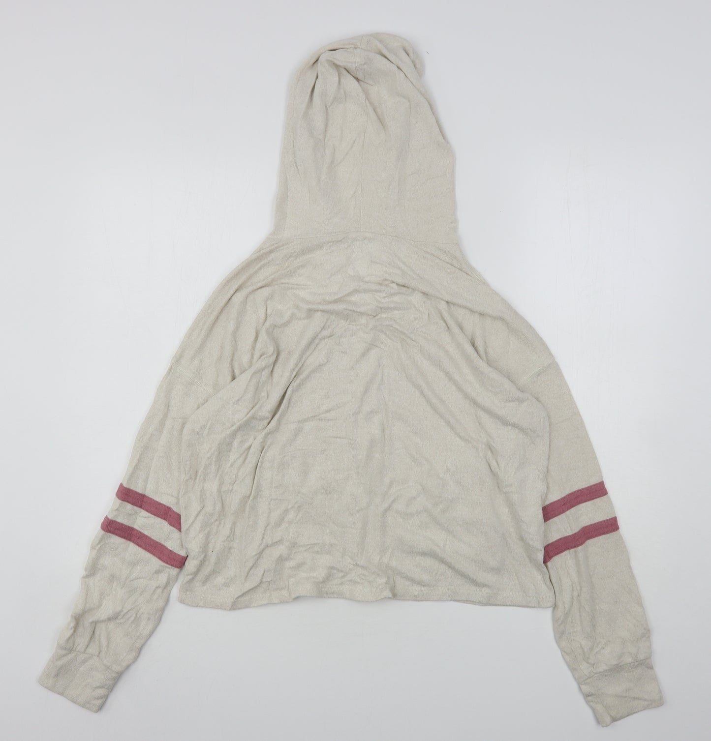 American Eagle Womens Beige  Viscose Full Zip Hoodie Size M