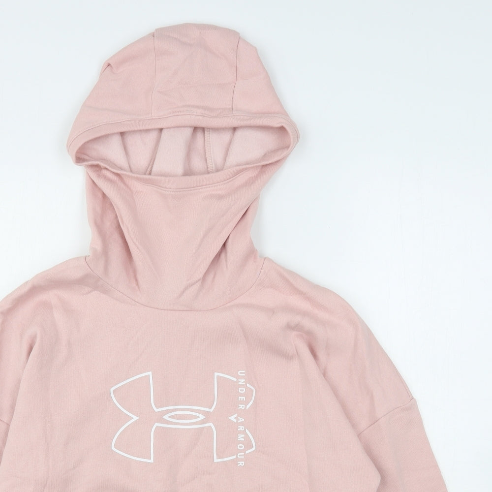Under armour Womens Pink  Cotton Pullover Hoodie Size M