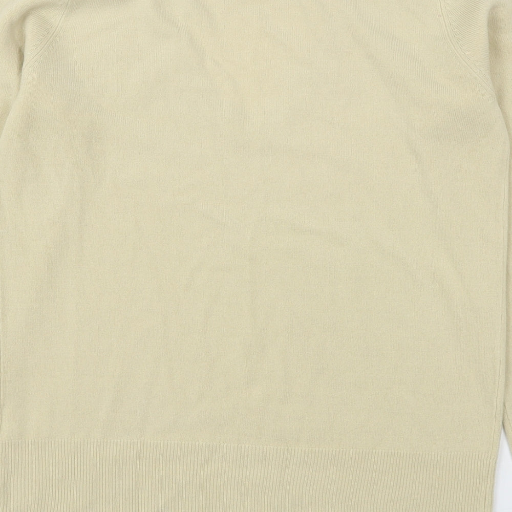 NEXT Womens Beige V-Neck  Acrylic Pullover Jumper Size 12