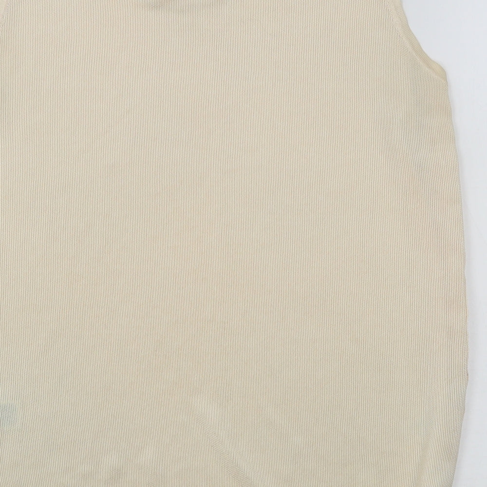 Autograph Womens Beige Round Neck  Polyester Vest Jumper Size 14
