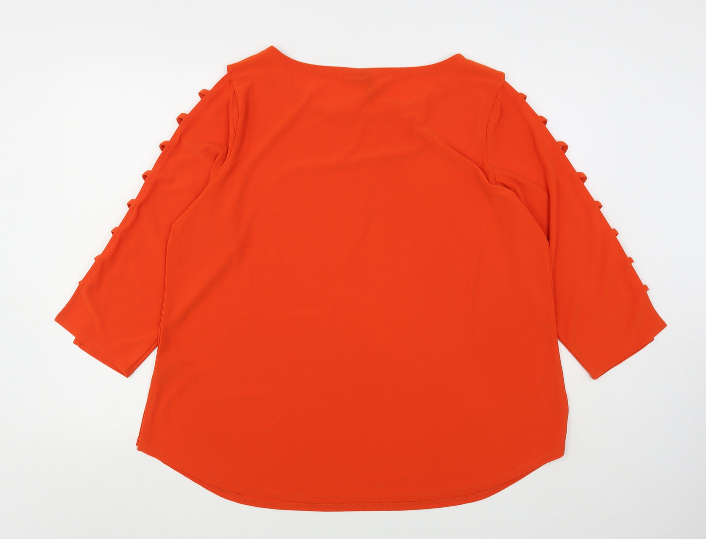 Love Scarlett Womens Orange  Polyester Basic Blouse Size XL Round Neck