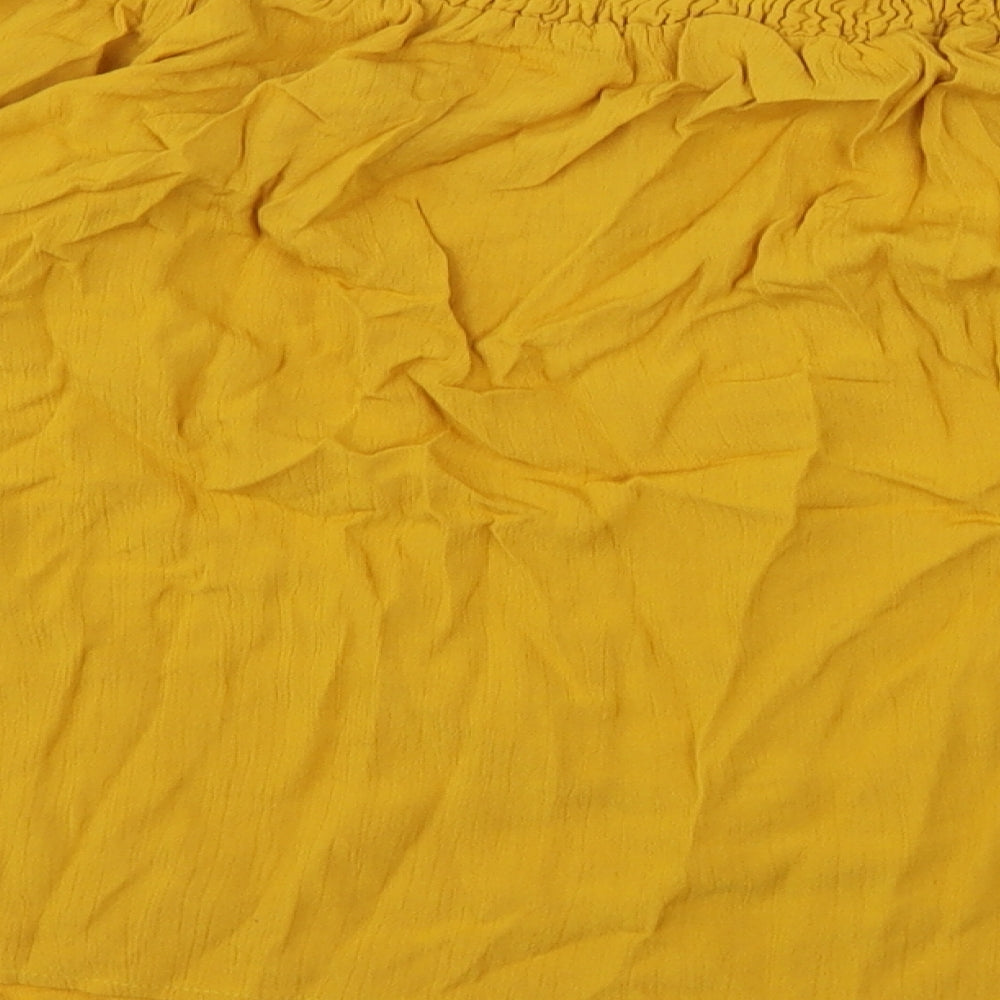 F&F Womens Yellow  Viscose Basic Blouse Size 20 Boat Neck