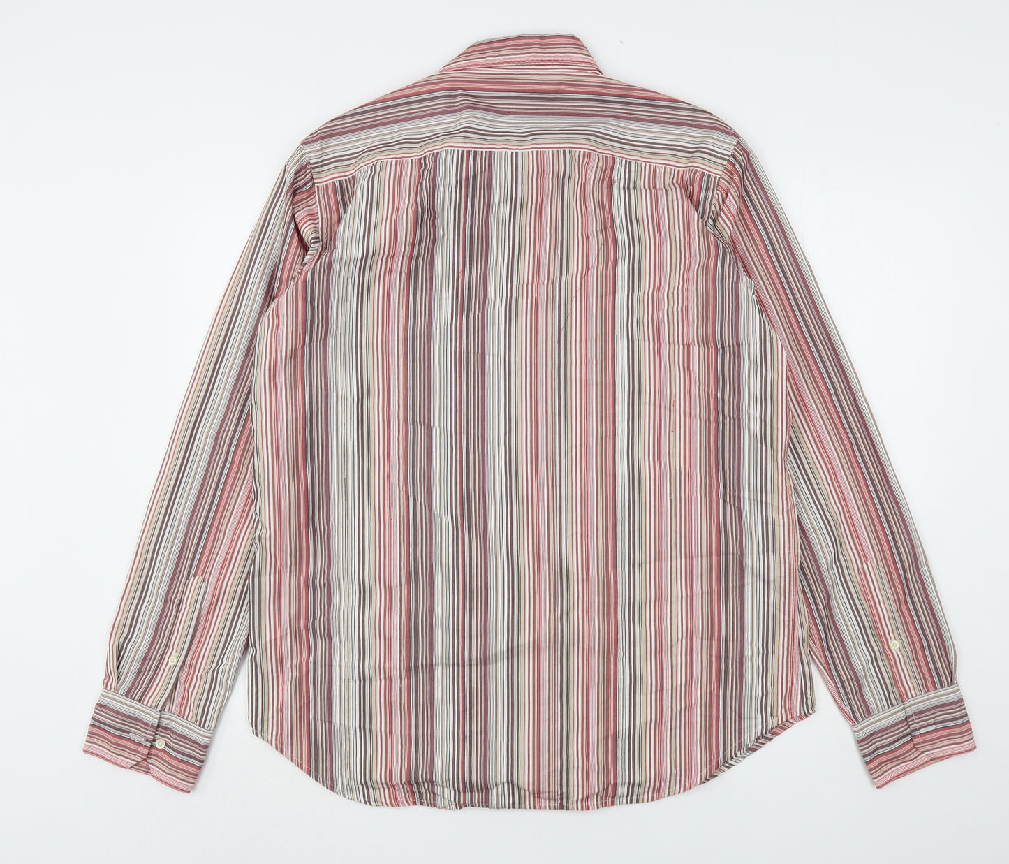 Topman Mens Multicoloured Striped Cotton  Button-Up Size XL Collared
