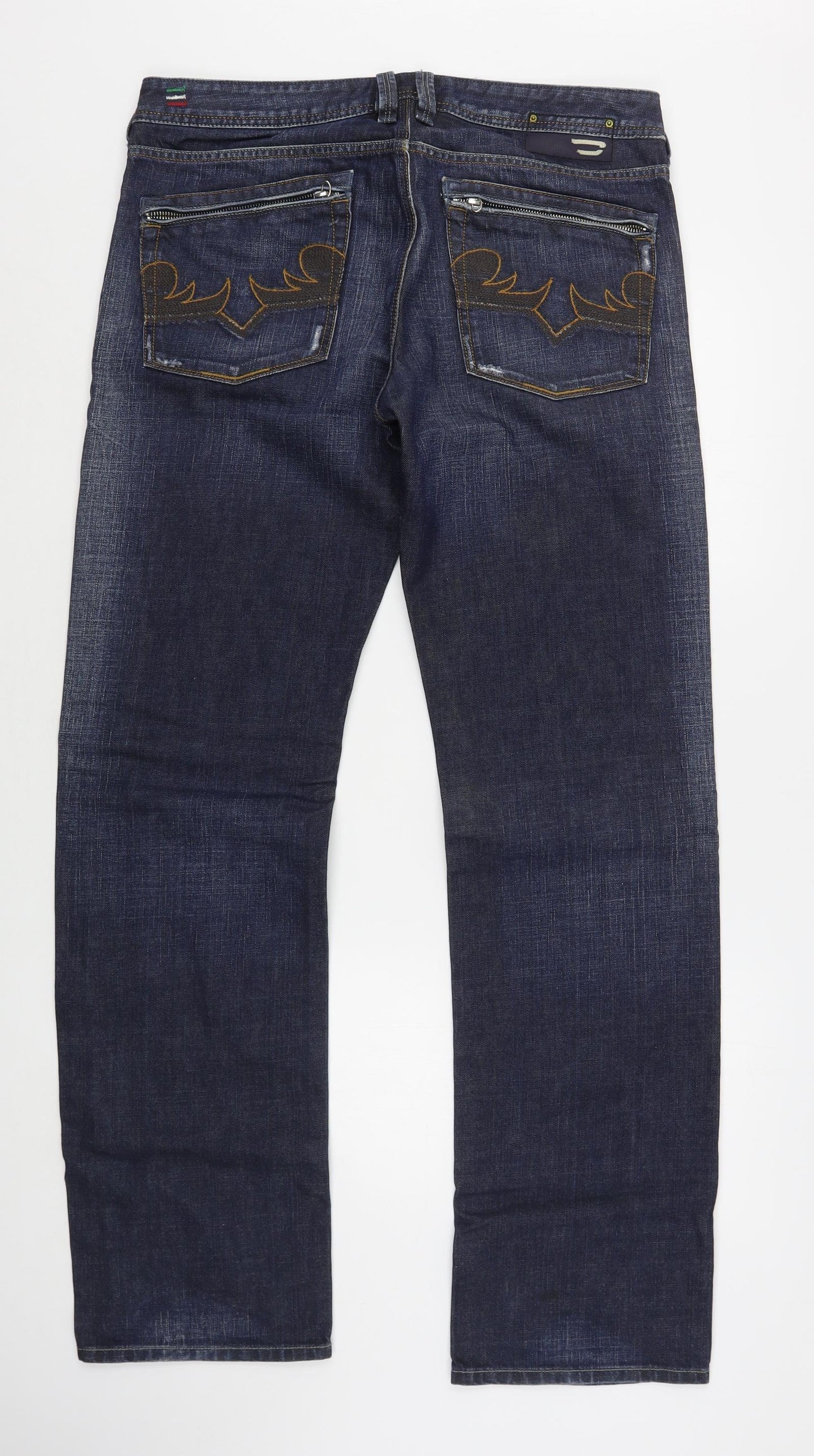 Diesel Mens Blue  Cotton Straight Jeans Size 34 L34 in Regular