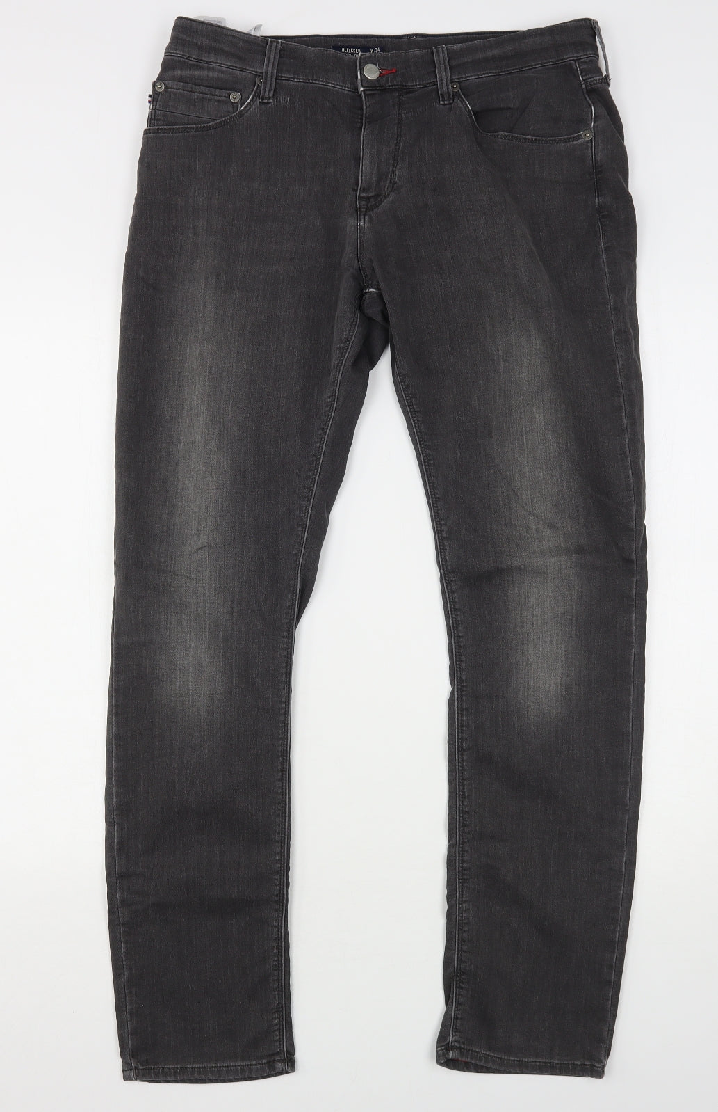 Tommy Hilfiger Mens Grey  Cotton Straight Jeans Size 34 L32 in Regular