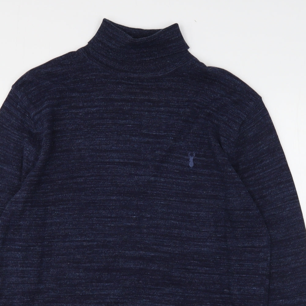 NEXT Mens Blue Roll Neck  Cotton Pullover Jumper Size L