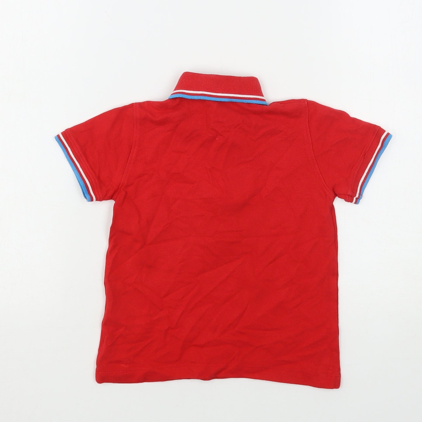BlueZoo Boys Red  Cotton Basic Polo Size 3-4 Years Collared