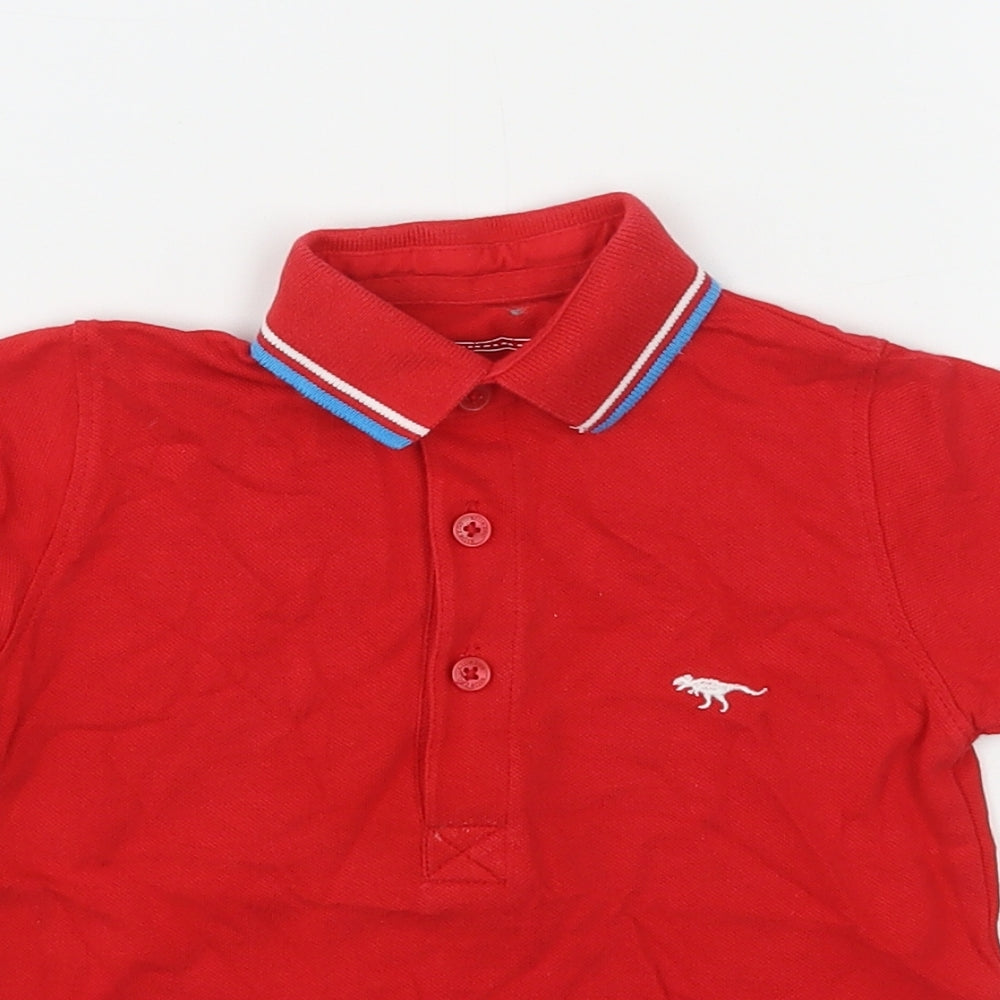 BlueZoo Boys Red  Cotton Basic Polo Size 3-4 Years Collared