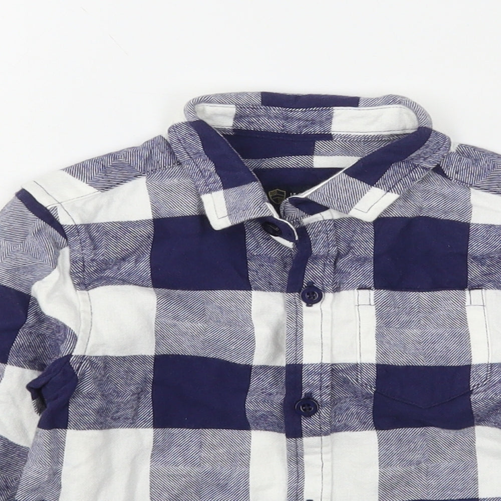 Howick Boys Blue Check Cotton Basic Button-Up Size 3-4 Years Collared