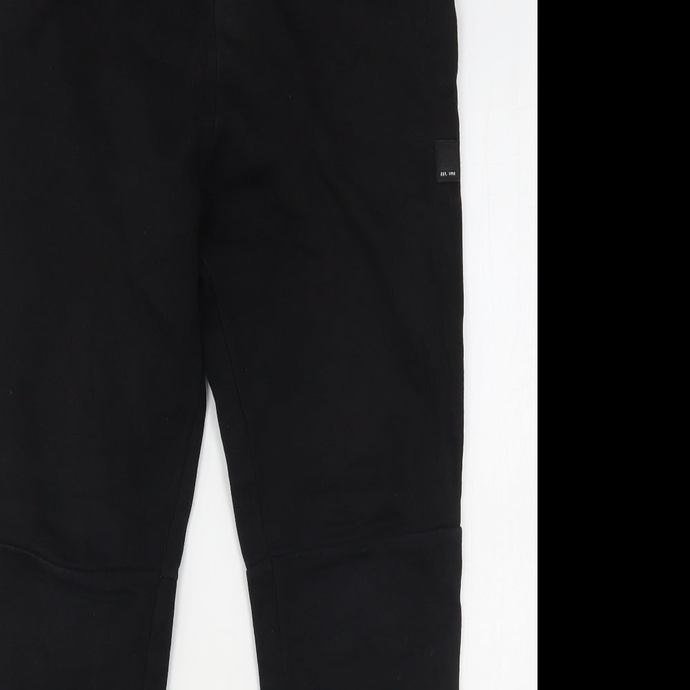 George Boys Black  Cotton Sweatpants Trousers Size 13-14 Years  Regular Drawstring