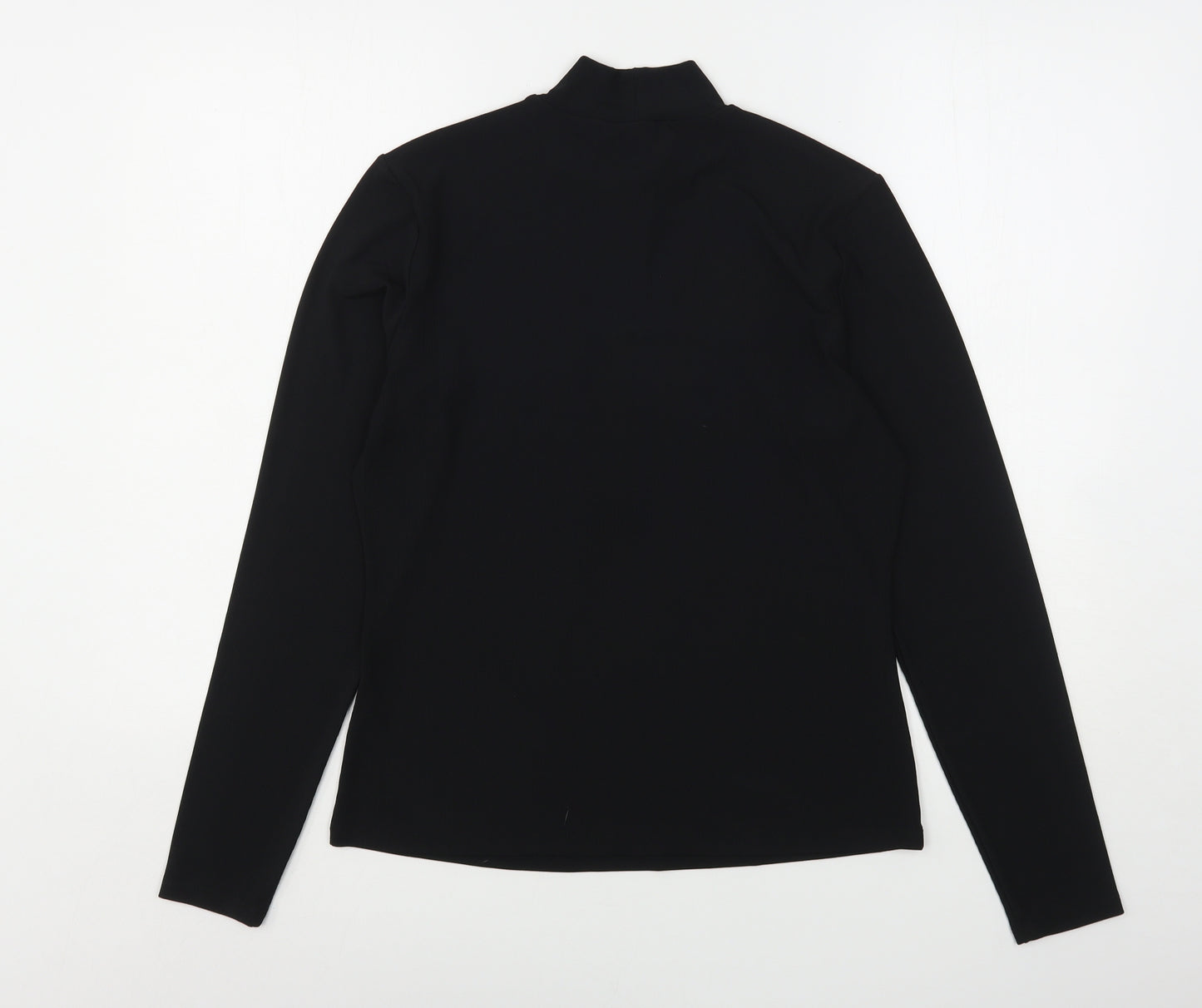H&M Womens Black  Polyester Basic Blouse Size M High Neck