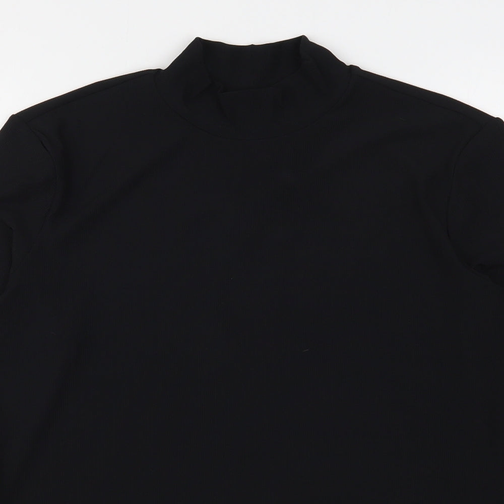 H&M Womens Black  Polyester Basic Blouse Size M High Neck