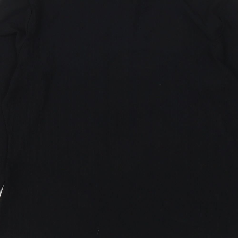 H&M Womens Black  Polyester Basic Blouse Size M High Neck