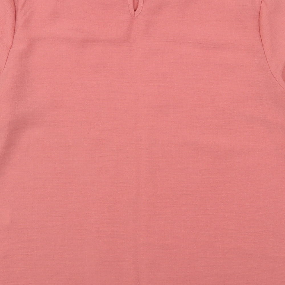 Primark Womens Pink  Polyester Basic Blouse Size 12 Round Neck