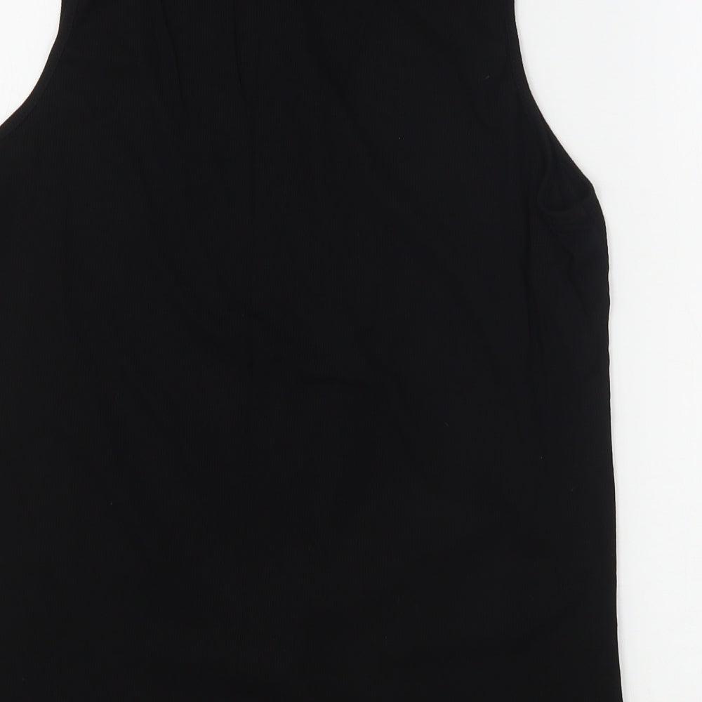 Shein  Womens Black  Viscose Basic Tank Size 10 Round Neck