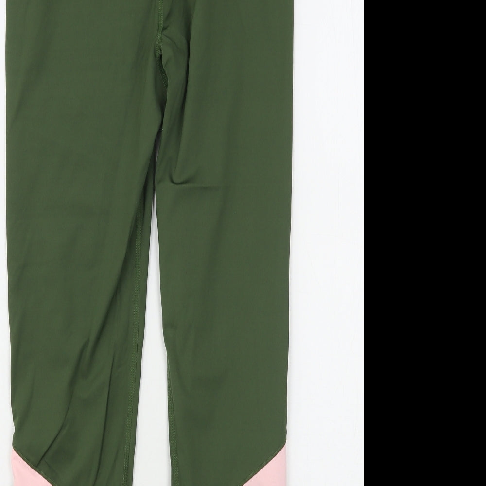 USA Pro Womens Green  Nylon Compression Leggings Size 12 L25 in Regular  - Little Mix