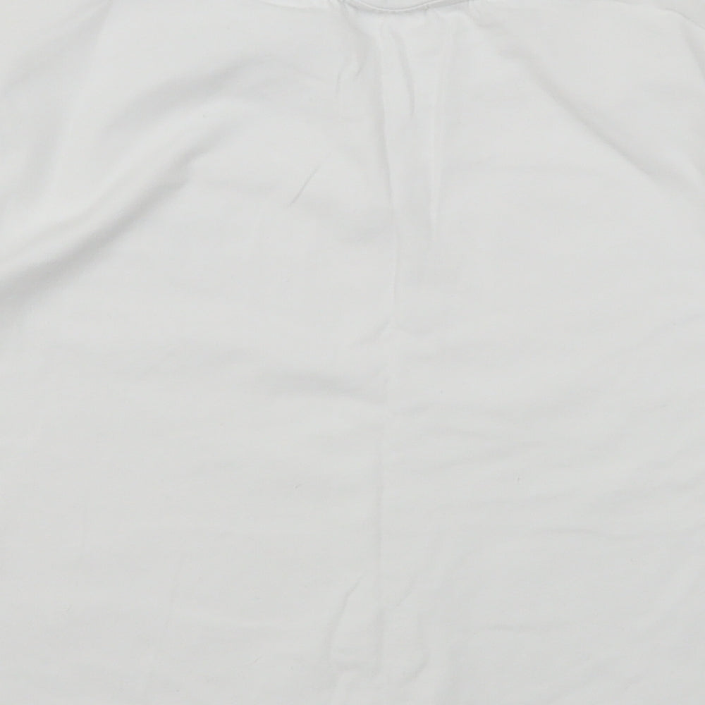 11 degrees Womens White  Cotton Cropped T-Shirt Size 12 Round Neck