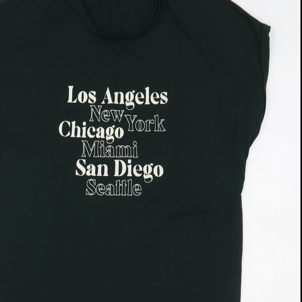 Primark Womens Green  Polyester Basic T-Shirt Size 10 Round Neck