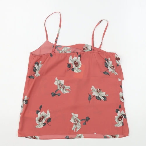 Oasis Womens Pink Floral Polyester Camisole Blouse Size 10 Round Neck