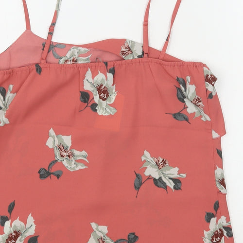 Oasis Womens Pink Floral Polyester Camisole Blouse Size 10 Round Neck