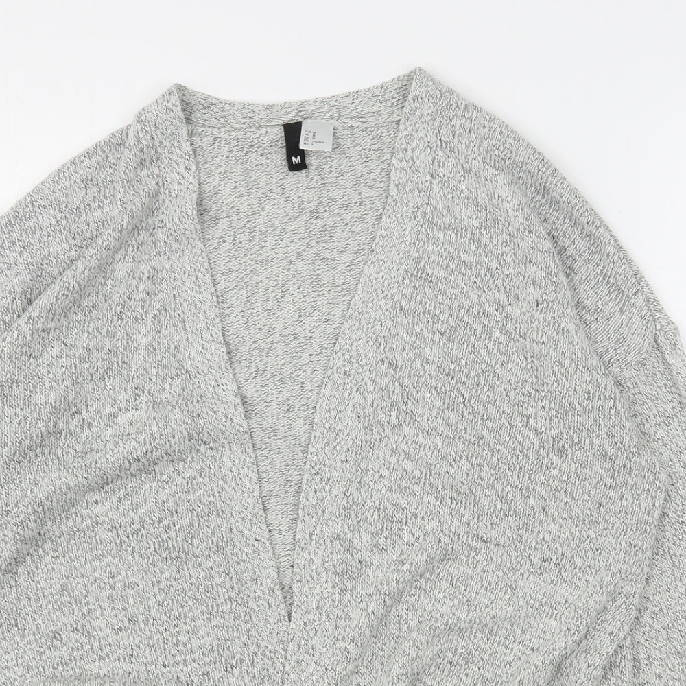 H&M Womens Grey V-Neck  Acrylic Cardigan Jumper Size M