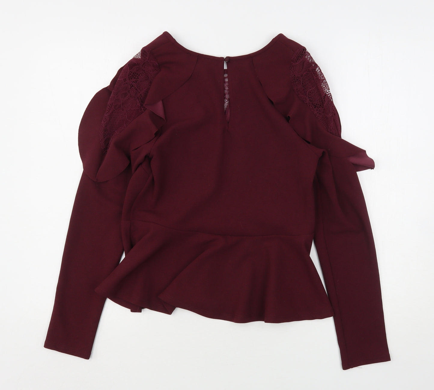 Primark Womens Purple  Polyester Basic Blouse Size 12 Round Neck