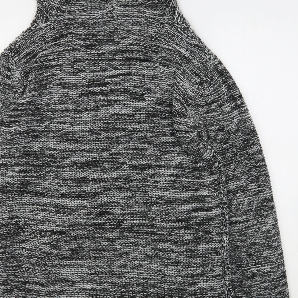 BeYou Womens Grey  Acrylic Cardigan Hoodie Size 12