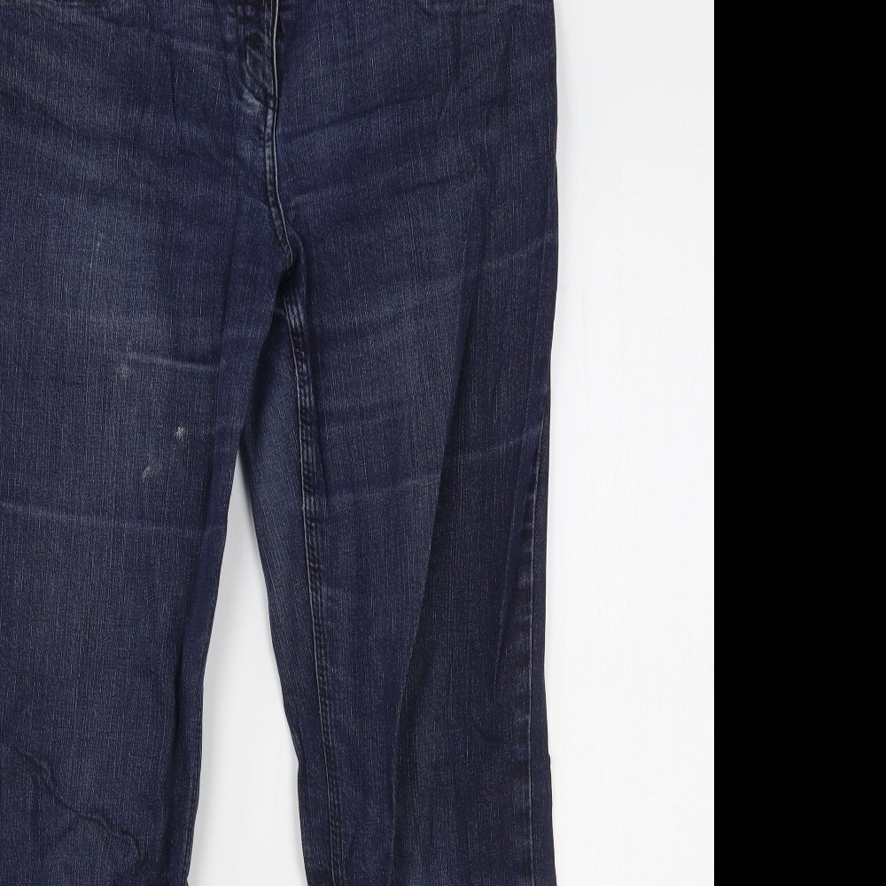 Per Una Womens Blue  Cotton Bootcut Jeans Size 12 L28 in Regular