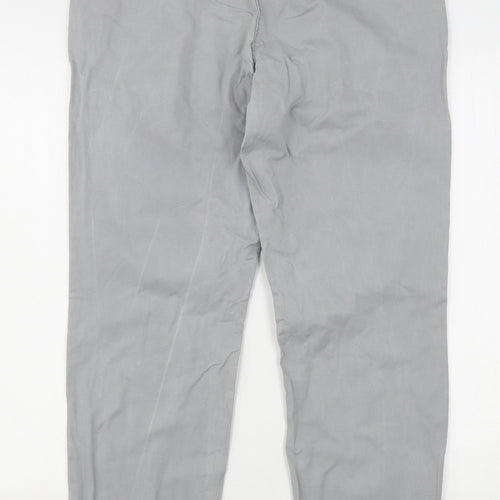 NEXT Womens Grey  Cotton Chino Trousers Size 12 L29 in Regular