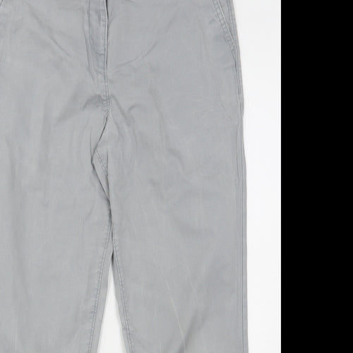 NEXT Womens Grey  Cotton Chino Trousers Size 12 L29 in Regular