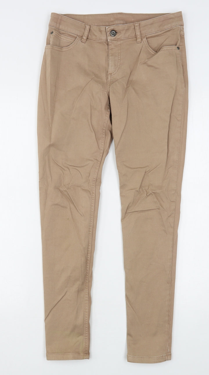 Iconic Womens Beige Cotton Skinny Jeans Size 30 in L28 in Regular