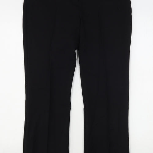 Wallis Womens Black  Polyester Trousers  Size 10 L30 in Regular
