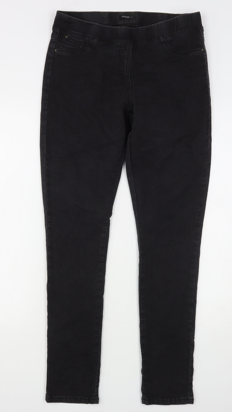Roman Womens Black  Cotton Jegging Jeans Size 14 L30 in Regular