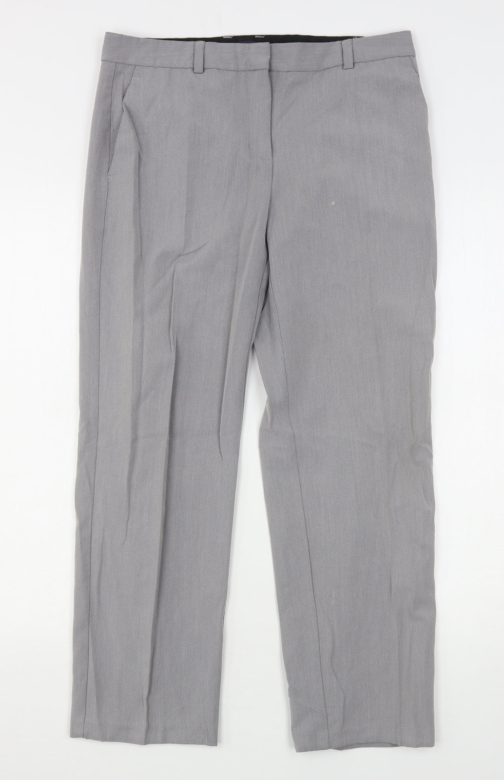Marks and Spencer Womens Grey  Polyester Trousers  Size 12 L27 in Regular
