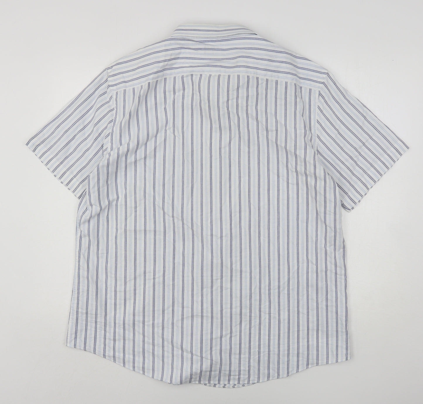 Dunnes Stores Mens Multicoloured Striped Cotton  Button-Up Size 2XL Collared