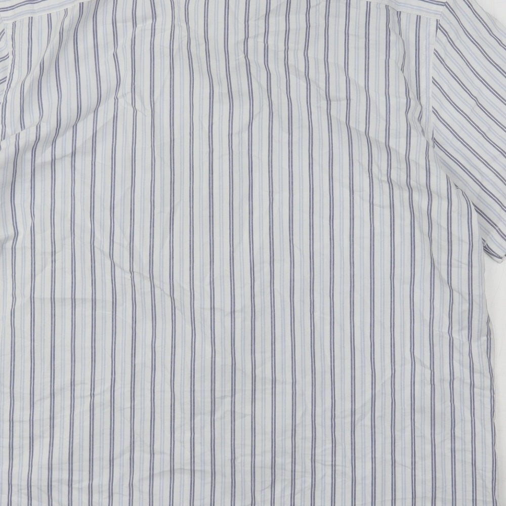 Dunnes Stores Mens Multicoloured Striped Cotton  Button-Up Size 2XL Collared