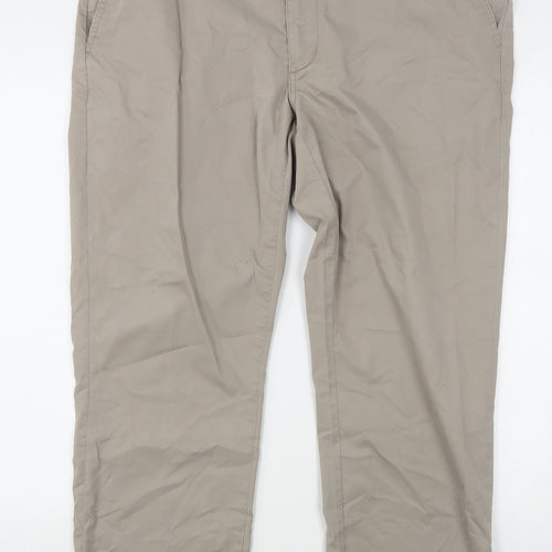 Marks and Spencer Mens Beige  Cotton Trousers  Size 38 L30 in Regular