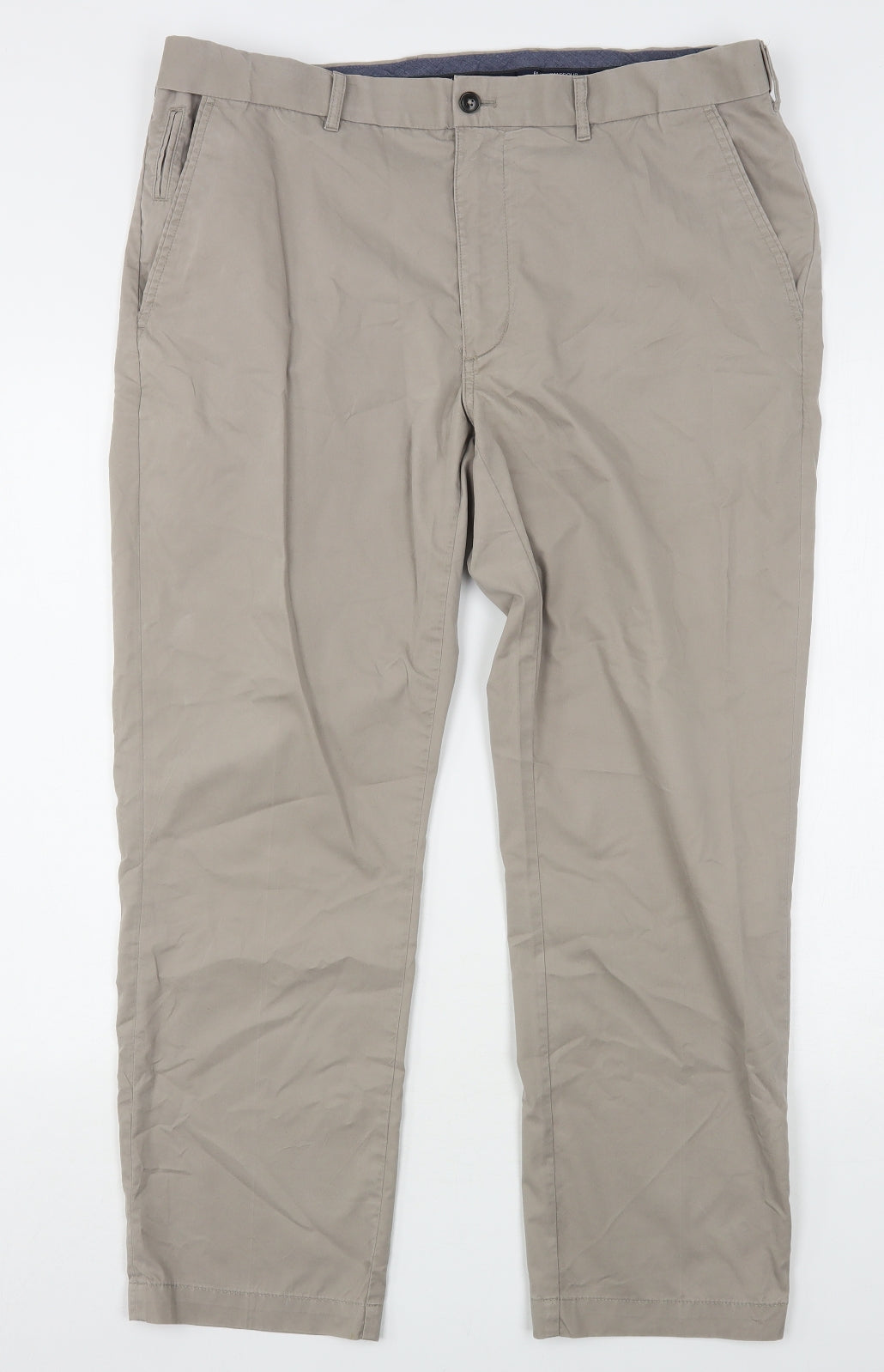 Marks and Spencer Mens Beige  Cotton Trousers  Size 38 L30 in Regular