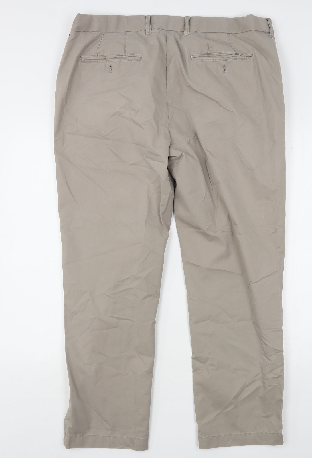 Marks and Spencer Mens Beige  Cotton Trousers  Size 38 L30 in Regular